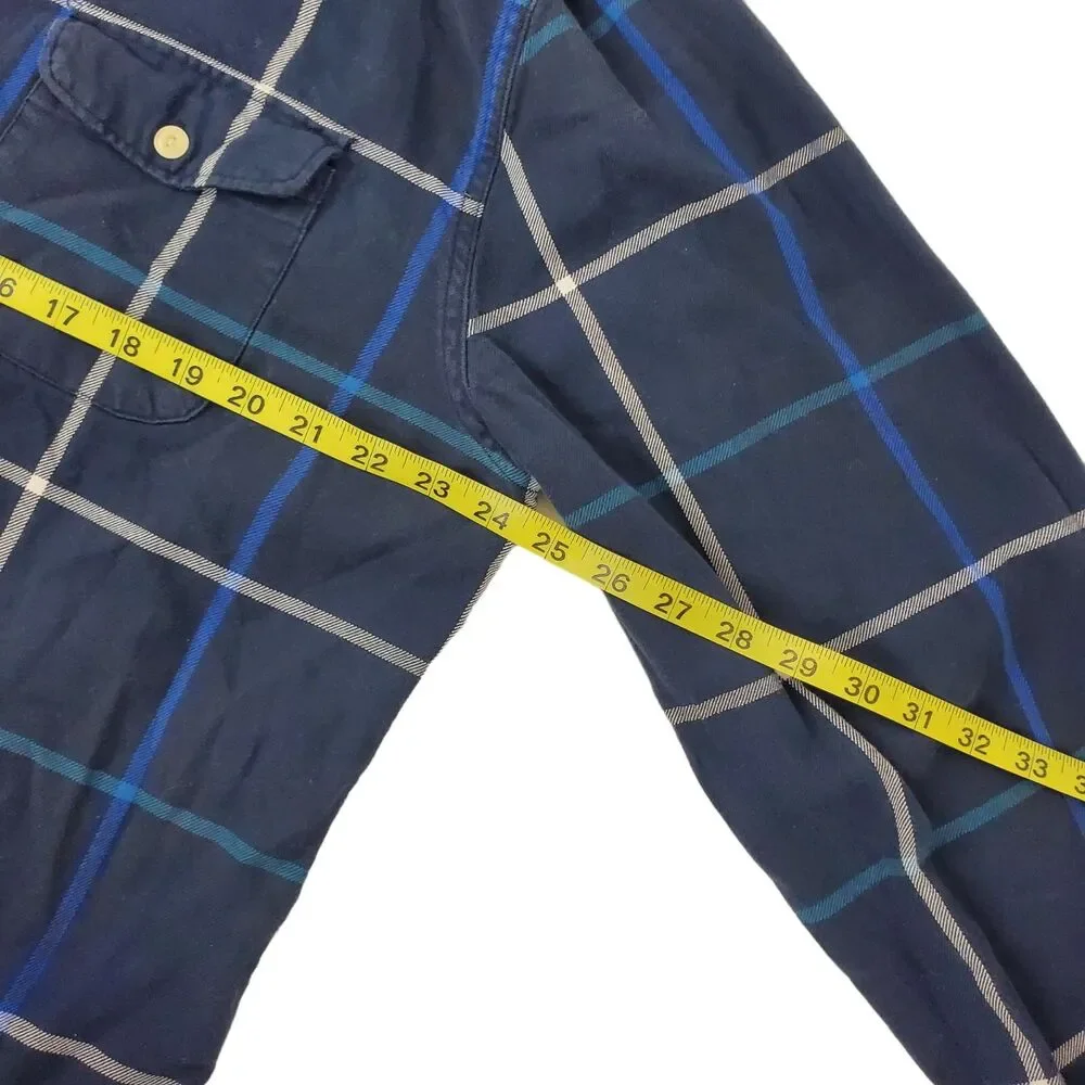 BONOBOS Shirt Mens XXL Blue Window Pane Plaid Standard Fit Button Down Preppy
